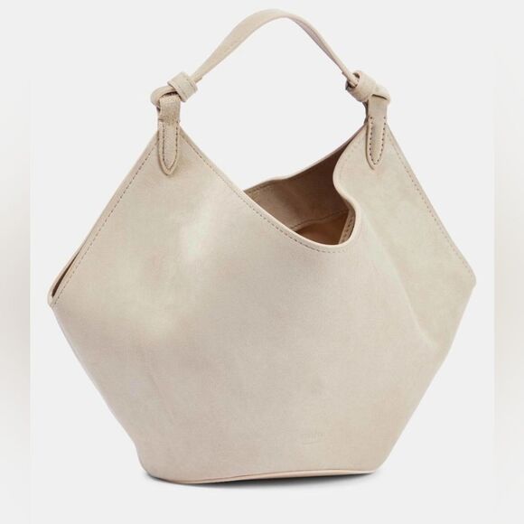 Khaite Lotus Mini Suede Bag Tan Cream Authentic Designer Minimalist Small Tote - Picture 1 of 9